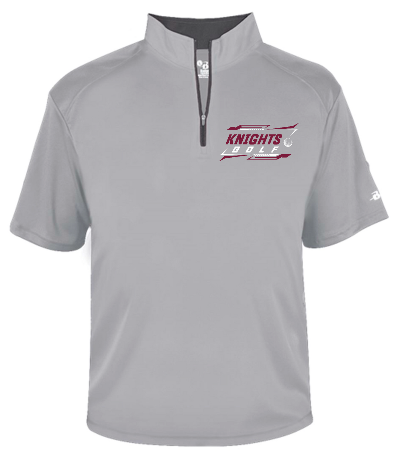 Short Sleeve Quarter-Zip Gray