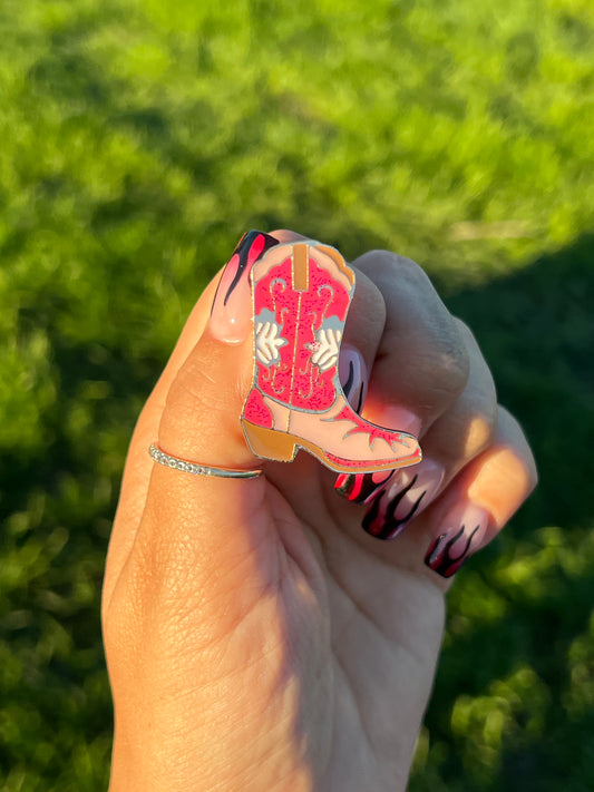 Cowgirl boot hat pin