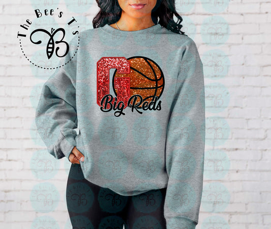 Big Red Faux Sequins Basketball