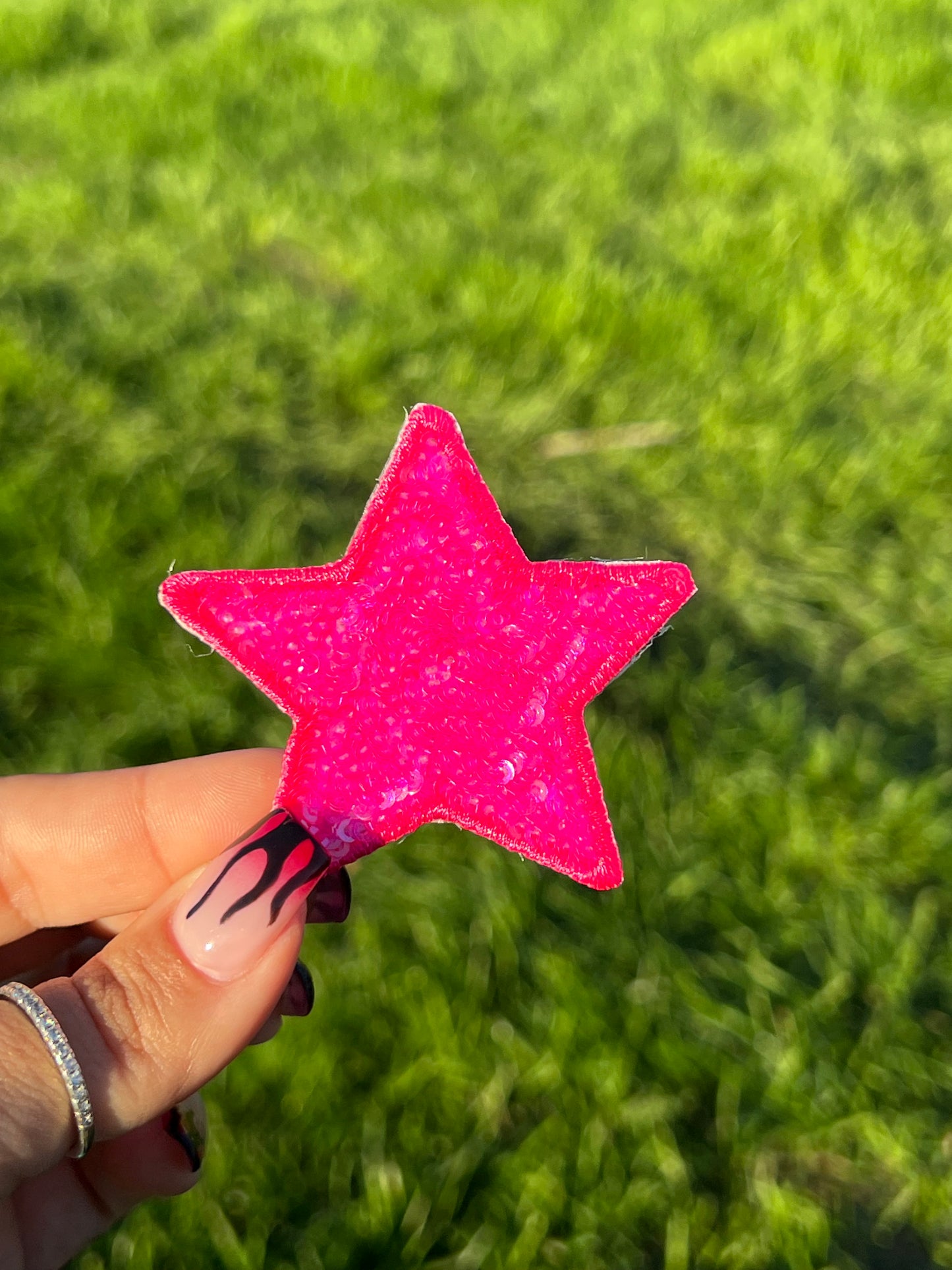 Sequin hot pink Star