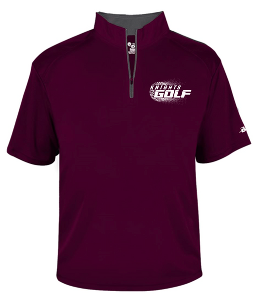 Short Sleeve Quarter-Zip maroon