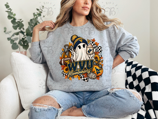WVU Ghost pumpkin